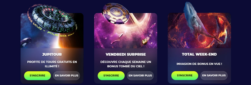 Offre du vendredi surprise de Space Fortuna Casino