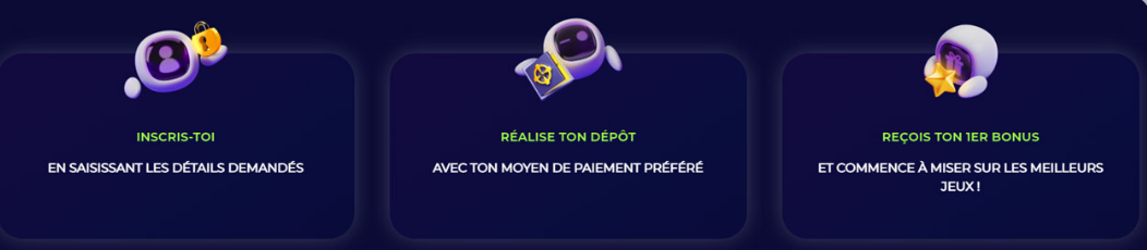 Effectuez votre dépôt et recevez votre premier bonus sur Space Fortuna Casino