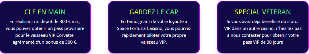 Programme VIP Space Fortuna casino, le meilleur pour les joueurs fidèles